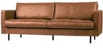 Sofa Rodeo Classic Lederoptik, modern klassisch, 2,5 Sitzer, cognacbraun, bequem