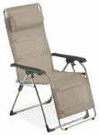 Gartenliege Amida aus Aluminium, modern und wetterfest, mit Nackenrolle, Taupe