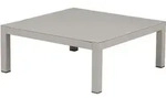 Beistelltisch Domino aus Aluminium, modernes Design, taupe, rechteckig, 70x70 cm