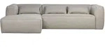Ecksofa Bean aus robustem Stoff, modern linksseitig, hellgrau, gem&uuml;tlich f&uuml;r 3&ndash;4