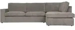 Ecksofa Thomas Cord aus geripptem Stoff, modern, rechts, hellgrau, komfortabel