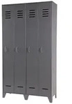 Spindschrank Stijn aus Kiefernholz, Industrial Design, grau, stabile...