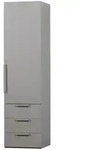 Kleiderschrank Rens aus Holz, modernes Design, Hellgrau, 1 T&uuml;r, 3 Schubladen,