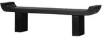 Bank Lox aus Holz, skandinavischer Stil, Schwarz, 183 cm Breite, lackierte