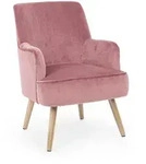 Sessel Adeline Samt-Optik, klassischer Komfort, rosa, gepolstert mit