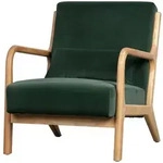 Sessel Mark aus gr&uuml;nem Samt, modern skandinavisch, gepolstert, Gestell natur,
