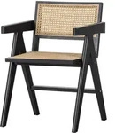 Esszimmerstuhl Gunn aus Rattan, skandinavisches Design, schwarz natur, stabiles