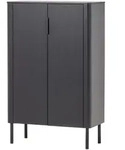 Schrank Gunnar Kiefer FSC-zertifiziert, modern mit 2 T&uuml;ren, mattschwarz, 135 x 85 x