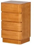 Kommode / Nachttisch Fejo - MDF Braun, 4 Schubladen