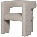 Sessel Tiwa aus Boucl&eacute;-Stoff, modernes Design, gepolstert, Beige, komfortabel...