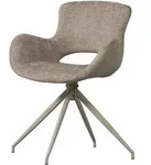 Esszimmerstuhl Eliva 2er-Set, grober Samtbezug, modern drehbar, sandfarben,