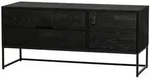 TV-Board Silas aus Kiefernholz, modern skandinavisch, schwarz, 120 cm, mit Schubladen