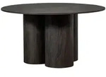 Esstisch Oona aus MDF-Holz, modern rund, dunkelbraun, &Oslash; 140 cm, f&uuml;r 4&ndash;6...