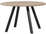 Esstisch Tablo aus Eiche, modern rundes Design, natur, pulverbeschichtetes