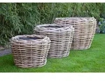 Pflanzenkorb Palau aus Naturrattan, klassischer Stil, natur, mit Innentopf und
