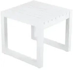 Gartenbeistelltisch Vevi aus Aluminium, modern, quadratisch, wei&szlig;,