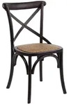 Stuhl Cross aus Ulmenholz und Rattan, klassisch, schwarz, langlebig und...