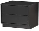 TV Board Finca aus Kiefernholz, modern, schwarz, 50 cm Breite, Push-to-Open,