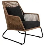 Gartensessel Midway aus Rattan, modern mit Aluminiumgestell, braun, inkl. Kissen