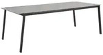 Gartenesstisch Lyra 220x100 cm aus Glas und Edelstahl, modern, grau, f&uuml;r 8&ndash;10