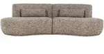 Sofa Batavier 4-Sitzer, gewebter Melange-Stoff, modern halbrund, hellbraun,