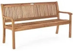 Gartenbank Noemi aus Akazienholz, 3-Sitzer, nat&uuml;rliches Design, Outdoor, ge&ouml;lt