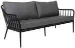 Gartensofa Coleville mit Kissen aus Aluminium und Olefin-Stoff, modern, schwarz-grau,