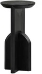 Beistelltisch Kioni aus Akazienholz, modern rundes Design, Schwarz, lackierte