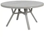 Gartenesstisch Samvaro 140 cm aus Aluminium und Glas, modern rund, beige, f&uuml;r...