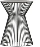 Beistelltisch Suus aus Metall, modern und rund, pulverbeschichtet in Schwarz,...