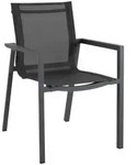 Gartenstuhl Delia aus Aluminium und Textilene, modern, anthrazit/schwarz,...