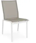 Gartenstuhl Cruise aus Aluminium und Textilene, modern stapelbar, Taupe, ohne