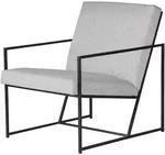 Sessel Style Grau, weicher Stoffbezug und Kufengestell, modern, gepolstert, Jan...