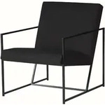 Sessel Style aus weichem Stoff, modern mit Kufengestell, schwarz, komfortabel