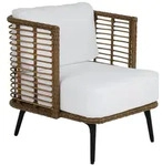 Gartensessel Covelo mit Kissen aus Aluminium und Kunst-Rattan, modern skandinavisch,