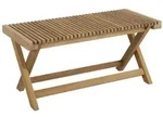 Gartenbank Julita aus Teakholz, modern skandinavisch, Natur, 90 cm, f&uuml;r 1&ndash;2