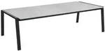 Gartencouchtisch Lyra, aus Glas und Edelstahl, modern, sandfarben, rechteckig, 140x75