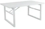 Gartenesstisch Vevi aus Aluminium, modern, wei&szlig;, 160x90 cm, f&uuml;r 4&ndash;6...