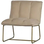 Sessel Fie aus Ribcord, modernes Design, sandbeige, weicher Bezug, goldfarbenes