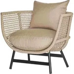Gartensessel Loungesessel Suka aus Aluminium, modern und wetterfest, taupe,