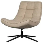 Drehsessel Maudi aus Webstoff, modern und gepolstert, natur, mit schwarzem...