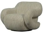 Sessel Folke aus Melange-Stoff, drehbar im Retro Chic, Natur Melange, weiche