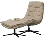 Drehsessel Kube aus Chenille-Stoff, modern und drehbar, natur, mit gem&uuml;tlichem