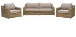 Gartensofa Glendon 2,5-Sitzer, Polyrattan & wasserabweisender Stoff, Natur