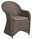 Gartenstuhl Paulina von Brafab aus Kunst-Rattan mit Kissen, klassisch, braun,