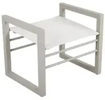 Gartenhocker Vevi aus Aluminium, modern und wetterfest, in Beige, ideal f&uuml;r...