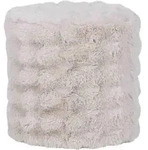 Hocker Olven aus flauschigem Stoff, modern gepolstert, rund, Natur, 46 x 46 x...