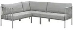 Gartenecksofa Upper, Hellgrau/Grau - Aluminium & Recyceltes Polyester, 235x193 cm