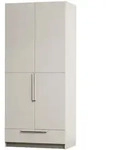 Kleiderschrank Split aus Kiefernholz, modern, hellgrau, Soft-Close, 95 cm breit