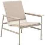 Gartensessel Soro Khaki/Teddy Beige - Aluminium, mit breiter Armlehne